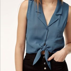 Wilfred Free Tie-Front Cropped Blouse